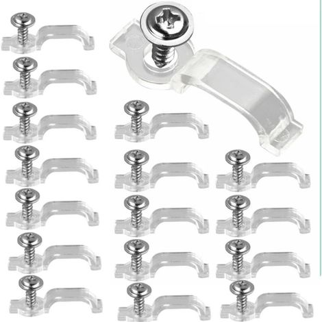 Wasserquelle 100 jeux de clips de câble transparents, clips de fixation pour rubans LED, clips de montage pour éclairage LED à la maison, dans la cuisine, pour grands événements et fêtes-AquaForge (1/5)