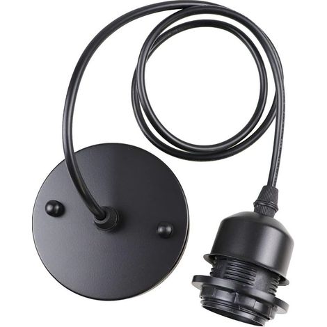 Suspension Vintage Plafonnier E27 Edison Douille de Lampe (Noir 1 Pack) (1/5)