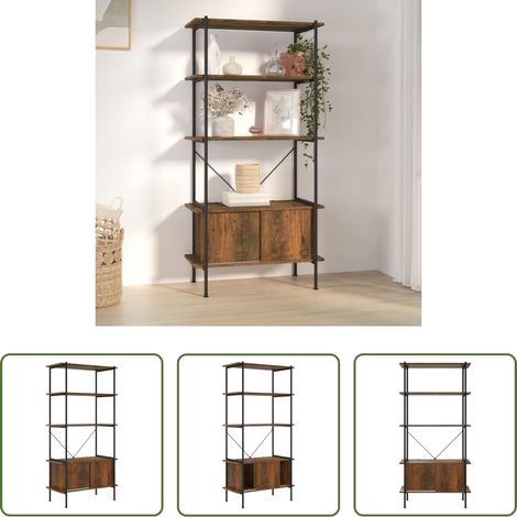 vidaXL Armoire de rangement - Étagère à 5 niveaux armoire 80x40x163cm Acier bois d'ingénierie (1/5)