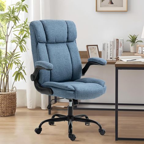 Bürostuhl ergonomisch 150kg Armlehnen Blau Feste Kopfstütze (1/5)
