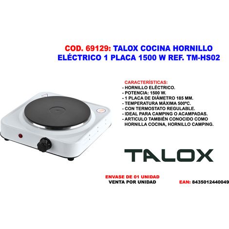 TALOX talox cocina hornillo electrico 1 placa 1.500 w tm-hs02