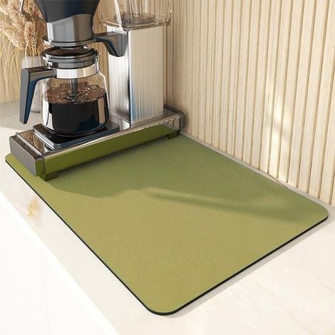 Saugfähige Matte (1 Stück), 40 x 60 cm, selbsttrocknend, rutschfest, für Arbeitsplatten, Bars, Kaffeemaschinen, als Platzdeckchen, grün. (1/5)