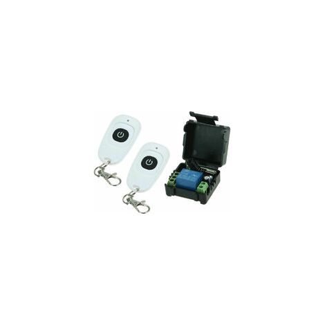 Interrupteur De Commande À Distance Rf 433mhz 12v 1 Canal Pour Porte De Garage Et Éclairage - 1 Récepteur Et 2 Télécommandes (1/5)