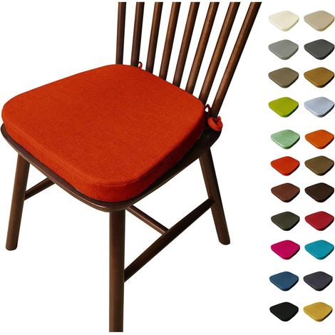 Galette De Chaise avec Attaches, 3/5/8 Epaisseur 40x38/43x40/43x42cm Coussin de Siège Lavable, Antidérapant, Galette De Chaise Dehoussable D'Interieur/Exterieur(E11,43X42X335cm) (1/5)