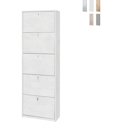 Kit scarpiera 5 ante a ribalta h190 l63 p29 cm finitura bianco ossido sarmog sk565k - Sarmog (1/5)