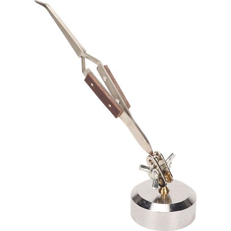 Pince à souder avec base, embout courbé, verrouillage croisé, rotation à 360°, troisième main pour bijouterie et soudure. (1/5)