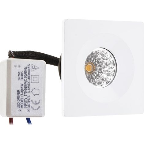 centimo quadratisches festes Einbaudownlight 1x1w led 65lm 4000k l.4,6xan.4,6xh.0,3cm white