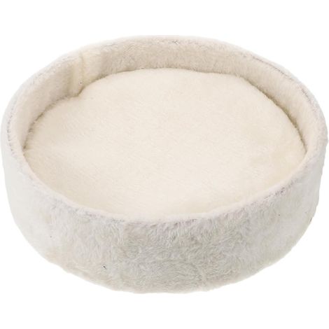 Replacement Cat Tree Basket 30 x 30 cm Soft Fleece Beige with Round Cushion, Indoor Cat Accessory, Comfortable and Washable Hammock Bed, Replacement Part (1/5)