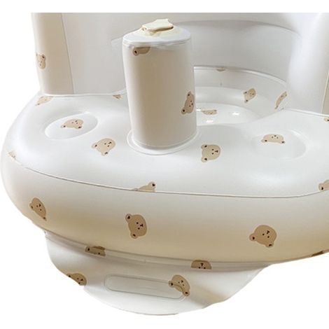 Chaise gonflable pour bébé, portable, pliable, imprimée, étanche, douce, canapé de douche pour l'apprentissage des tout-petits et des enfants, motif ours. (1/5)