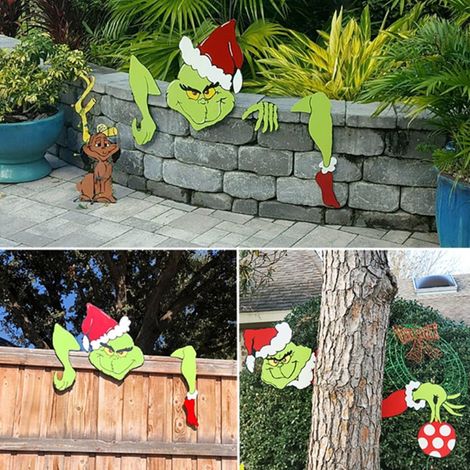 Décorations de jardin extérieures pour les fêtes de Noël : figurines de dessins animés de Noël, vol de clôtures et autres objets décoratifs. (1/5)