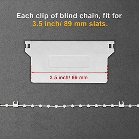 Cadena blanca de 20 metros para persianas verticales con lamas de 89 mm (35 pulgadas) (1/5)