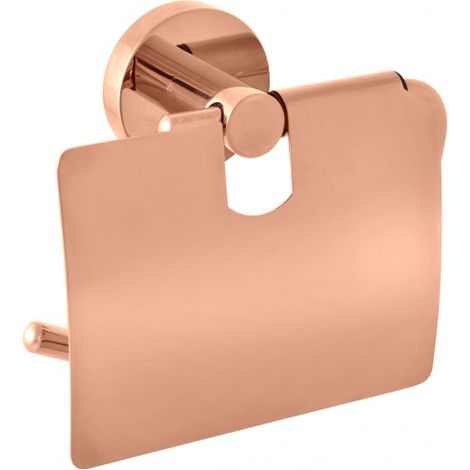 Porte papier toilettes avec couvercle COLORADO en laiton rose gold poli 14,2cm (1/2)