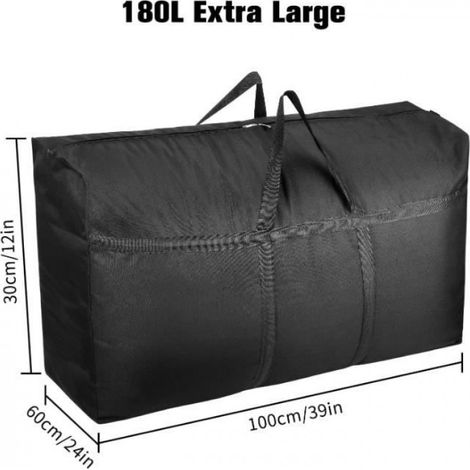 Sac de rangement - 3 PCS 180L - Tissu Oxford 600D - Résistant à l'eau - Noir (1/4)