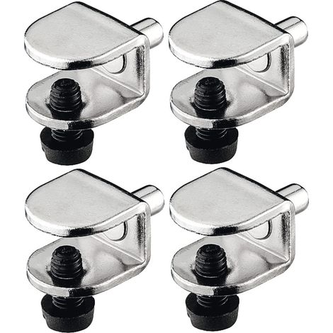 4x taquet étagère acier avec vis et tenon 5mm pour tablette verre meuble table basse chaise placard armoire (1/2)