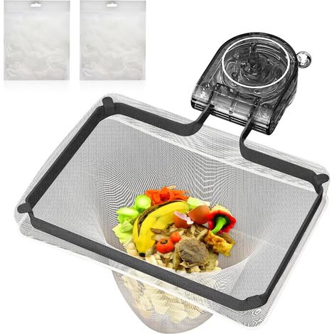 Spülbecken-Sieb, Küchenspülenfilter mit 100 Filtergeweben, Spülbecken-Sieb, Küchenspülen-Sieb mit Saugnapf, faltbar für Gemüse, Obst, Küchenabfälle (Grau) (1/5)
