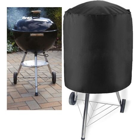 Housse Barbecue BBQ 210D en 77x58cm Round Noir (1/4)