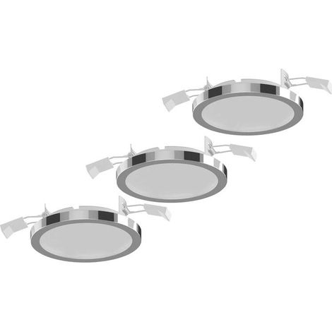 [NEUWERTIG] B-Ware LIGHTME Einbauleuchte Downlight Aqua Pur LED 3er Set chrom Ø11cm IP44 1500lm (1/2)