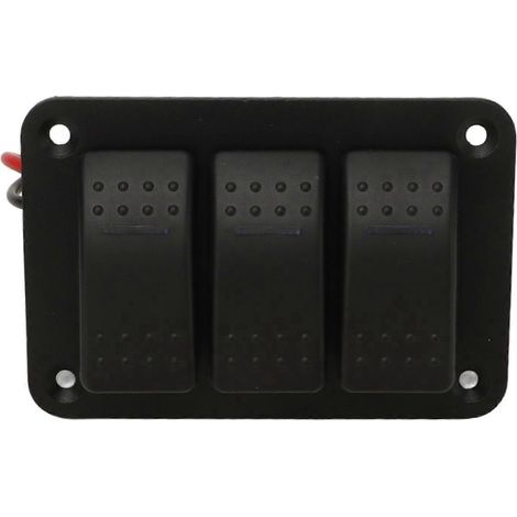 Panneau à interrupteurs à bascule à 3 positions, étanche IP65, 12-24 V CC, voyant bleu, universel pour bateaux, navires et camions