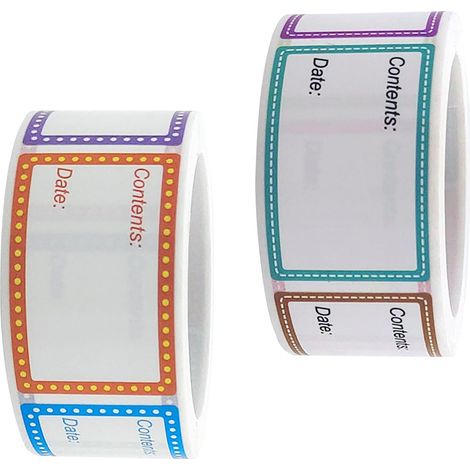 Rouleaux d'Étiquettes de Date Alimentaire par Rouleau Détachables et Inscriptibles pour Congélation et Réfrigérateur 2 500 (1/5)