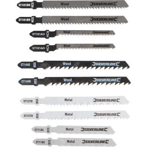Silverline 234060 Set di lame per seghetto alternativo, legno/metallo, 10 pezzi
