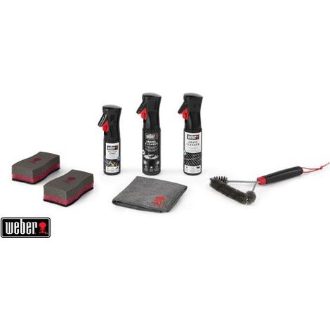 Kit de nettoyage pour barbecue à charbon émaillé – Brosse inox, spray nettoyant, éponges et chiffon microfibre – Entretien rapide et efficace (1/10)