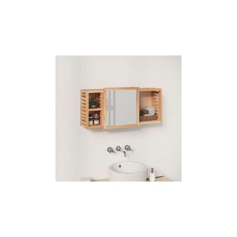 Armoire à miroir 80x17x34 Bois massif de noyer (1/5)