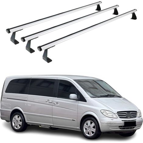 OMAC Barres de toit Heavy Duty compatibles avec Mercedes Vito W639 2003-2014 – 3 barres – Aluminium Argent (1/4)