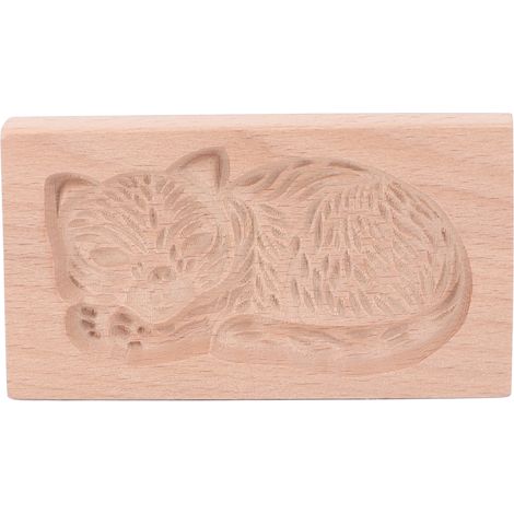 Katzenförmige Keksform aus Holz – Leicht zu lösen, detailreiches Design für kreatives Backen (1/5)