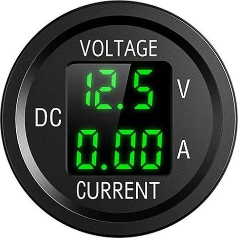 Voltímetro digital LED impermeable de 12 V para motocicletas, voltímetro de corriente continua de 6 V a 48 V para automóviles, motocicletas, camiones, barcos y yates (verde) (1/4)