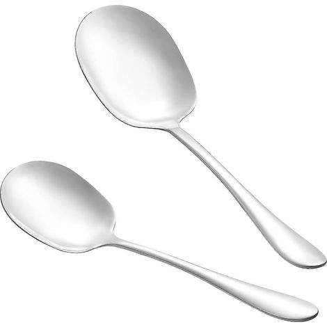 Cuillères de service en métal, ustensiles de service, grande cuillère, cuillères à riz, cuillère géante, cuillères de service polies (1/3)