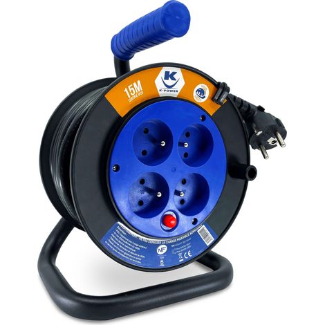 KELI - Enrouleur 15M 3G1.5 IP20 4 Prises à clapet (1/3)
