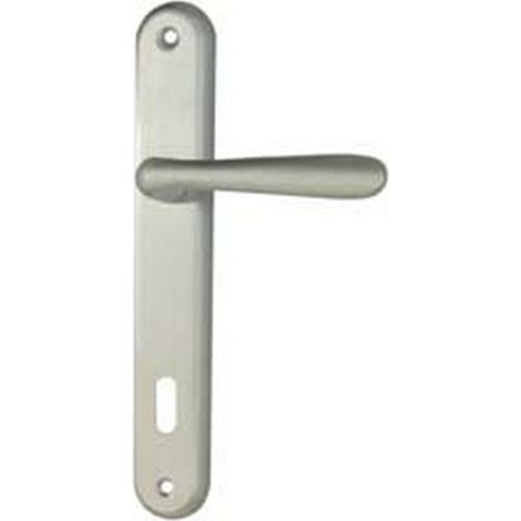 1PA MANIGLIA KAROL CON PLACCA IN ZAMA FINITURA OTTONE CROMO SATINATO - mm.90 foro normale