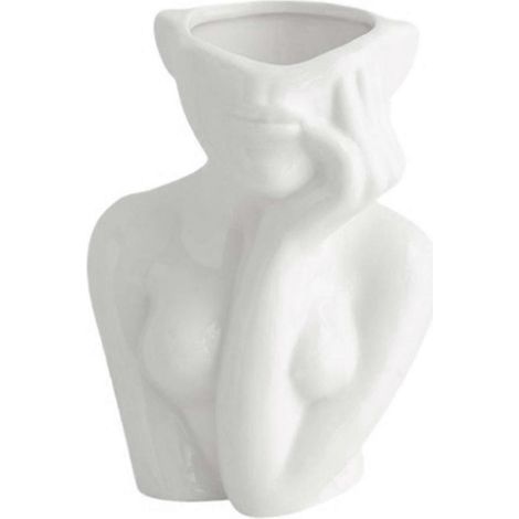 Vase à fleurs de style nordique, demi-visage de femme, pot de fleurs, vase B (1/5)