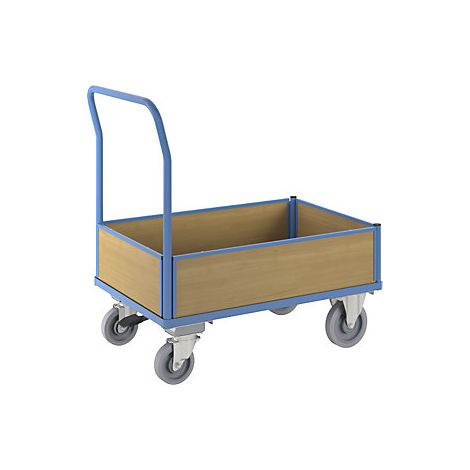 eurokraft pro  Carrello a pianale con sponde in legno  con 4