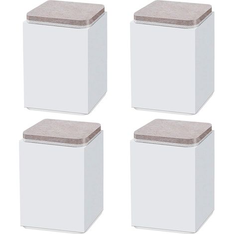 4 pieds support meubles acier carbone carrés 6×6 cm hauteur 5/10 cm noir/blanc/marron (1/5)