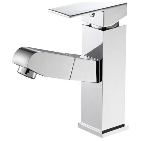 Robinet Lavabo Salle de Bain, Mitigeur Lavabo Douchette Extensible avec Durable Corps en Cuivre, Eau Froid et Chaud Disponible, Montage Facile Parfait Salle de Bain (1/4)