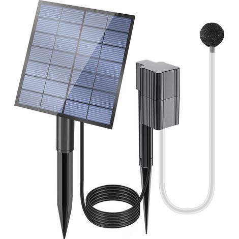 2,5-W-Solar-Sauerstoffpumpe mit Steckeranschluss, Solar-Teichpumpe, Aquariumbelüfter, Luftpumpe, Angelbelüfter, mit Ausströmerschlauch (1/5)