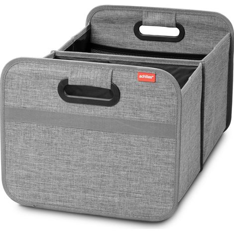 Rangement Voiture XL – Organisateur de Coffre Pliable & Compact – Accessoire Voiture Interieur Étanche – Idéal pour Auto, SUV, Berline & Camping-Car – Gris