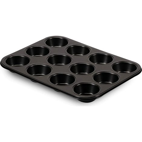 Stampo da 12 Muffin in alluminio antiaderente - CM 26,8 x 35,2 x 3 cm - CA 309 (1/5)