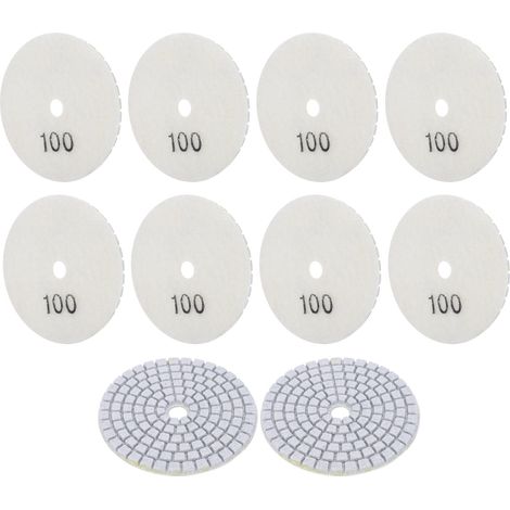 10 disques à polir/meuler de 3 pouces (diamant) pour marbre, béton et pierre (100 mesh) (1/5)