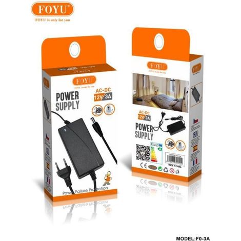 3A Trasformatore con Presa Alimentatore 12V Stabilizzato 24W Per Telecamera