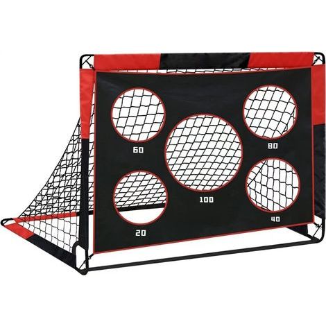 Cage de football pour enfants avec 6 zones d'objectif, 150 x 120 x 120 cm, portable et robuste, pour sports de plein air et entraînement de football (1/5)