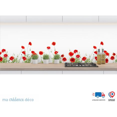 Crédence : Coquelicots 4 - Alu composite - 245 - 60 (1/3)