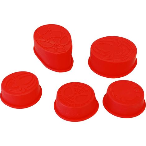 5 Petits moules souples Spiderman Rouge (1/2)