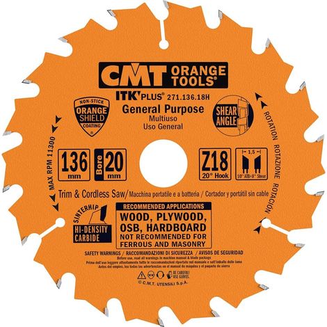 271.136.18H Sageblatt CIRCULAIRE (ITK-PLUS) HW 136x1,5/1,0x20 (+10) Z18 ATB+S