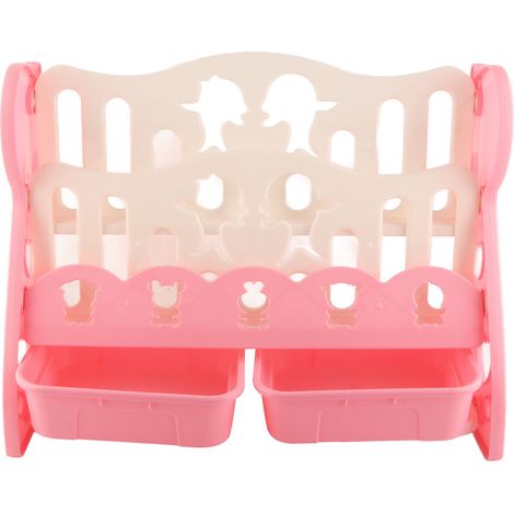 Étagère à livres pour enfants, support de rangement de jouets et livres, en plastique, design cartoon, modèle simple sur pied, pour salon ou chambre (1/5)