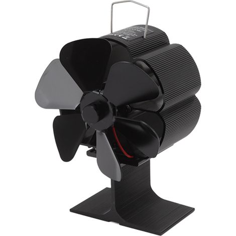 Ventilateur de poêle 6 pales silencieux, économique en énergie, résistant aux hautes températures, en alliage d'aluminium pour cheminée (1/5)