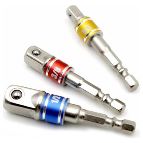 Set di 3 adattatori per bussole a impatto per chiavi a bussola da 1/4", 3/8" e 1/2". (1/5)