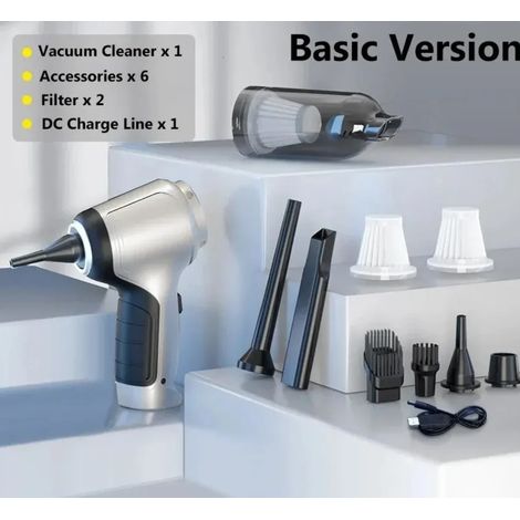 Aspirateur de voiture sans fil (modèle de base 2hapa - sans prise) avec une aspiration puissante de 95 000 Pa, outil de nettoyage performant pour la maison et la voiture, accessoire multifonctionnel, (1/4)