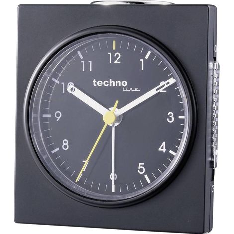 Techno Line Modelo Q reloj despertador de cuarzo negro mate elegante